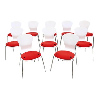 Modern Ross Lovegrove for Knoll Sprite Stacking Armless Dining Chairs- Set of 10 For Sale