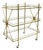 Mid Century Italian Modern 3 Tier Brass & Glass X-Frame Rolling Bar Cart Table For Sale