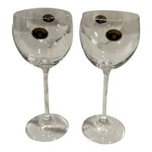 Vintage Bohemia Crystal Wine Glasses-Set of Four