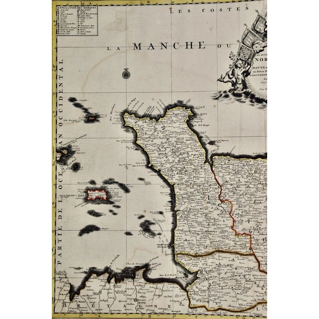 The Normandy Region of France: A 17th C. Hand-colored Map by Sanson and Jaillot For Sale - Image 12 of 12