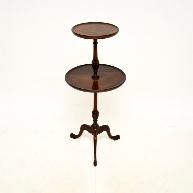 Wood Vintage Georgian Style Two-Tier Side Table, 1930 For Sale - Image 7 of 7