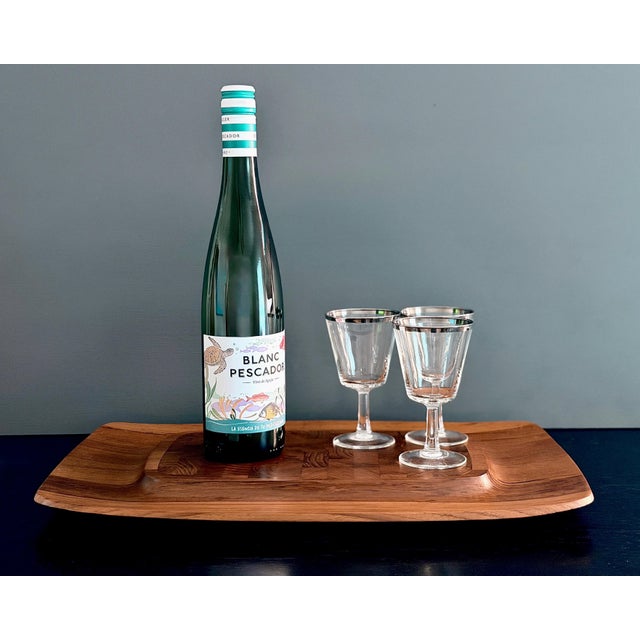 Vintage Cristal D’Arques-Durand Parisienne Wine Glasses | Set of 3 | Handmade With Platinum Rim For Sale - Image 10 of 10