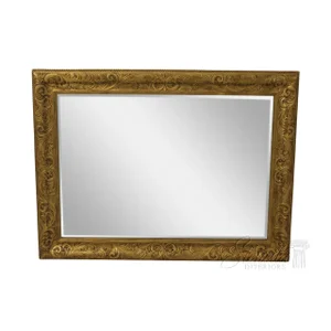 Gold Framed Rectangular Beveled Glass Mirror