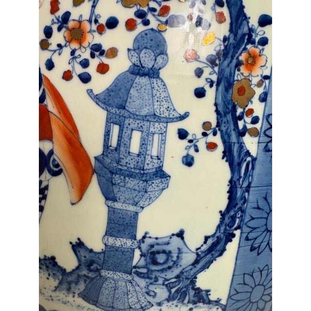 Japanese Monumental Palatial Size Hand Painted Japanese Emari Vace For Sale - Image 3 of 12