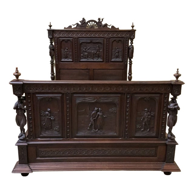 Antique Bed, Brittany, France, 1880 For Sale