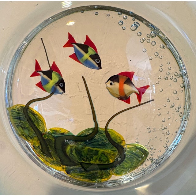Vintage Murano Glass Disc Aquarium on Stand For Sale - Image 11 of 11