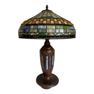 Art Nouveau Tiffany-Style Stained Glass Table Lamp