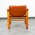 Mid Century Danish Modern Lounge Chair Safari Brown Leather Arm Sling Vintage For Sale - Image 4 of 12