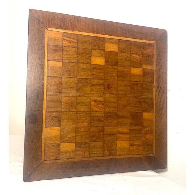 High Quality Antique 1800's Handmade Wooden Marquetry Gaming Chess Checker Board For Sale - Image 4 of 11