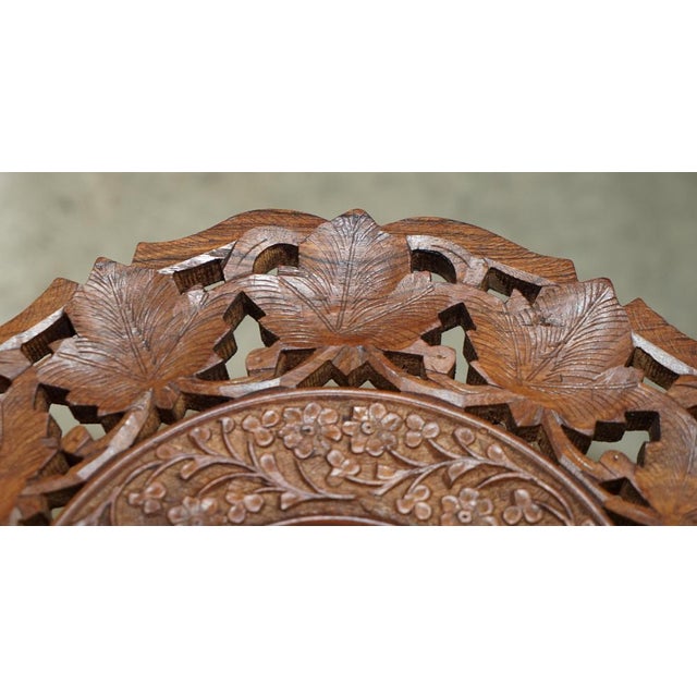 Antique Burmese Carved Rosewood Octagonal Folding Table For Sale - Image 16 of 18