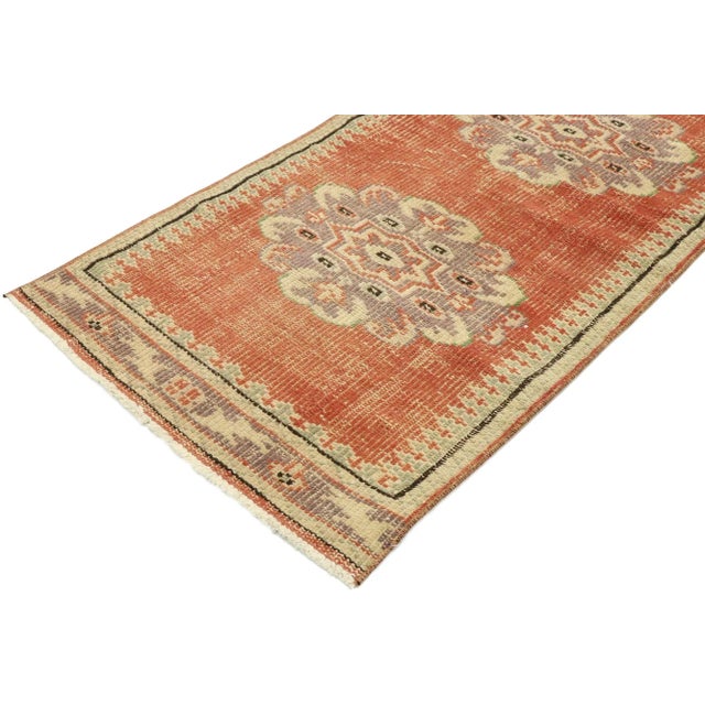 53074 Vintage Turkish Sivas Rug with Romantic Northwestern Artisan Style 02'01 x 11'00. Balancing romantic connotations...