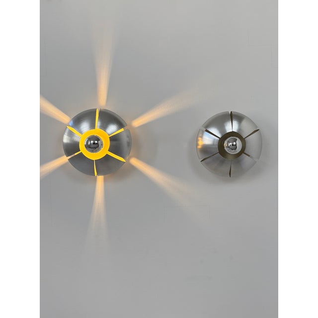 Vintage Wall Lights in Brushed Aluminum, France, 1970, Set of 2 For Sale - Image 11 of 15