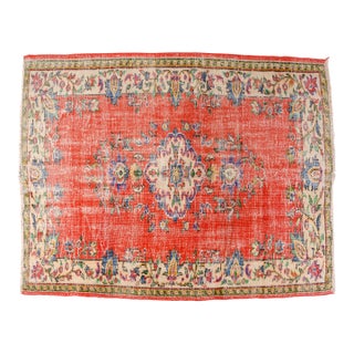 Oushak Anatolian Floral Carpet For Sale