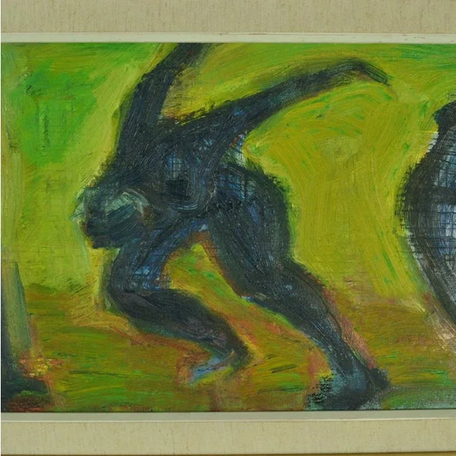 R. Dagstrom, Swedish Painting of Dancing Women in Green Field, Oil on Canvas, Framed For Sale - Image 4 of 18