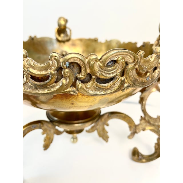 Antique Bronze Ornate Centerpiece Bowl For Sale - Image 9 of 9