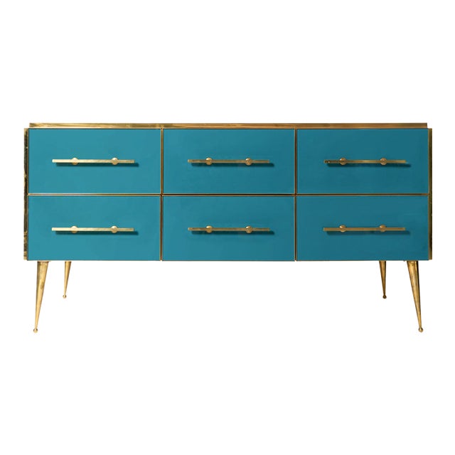 Italian Turquoise Commode For Sale