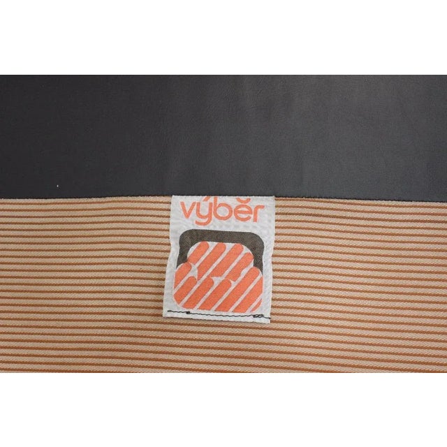 Czech Brown Leather Armchair from Vyber, 1970s For Sale - Image 6 of 8