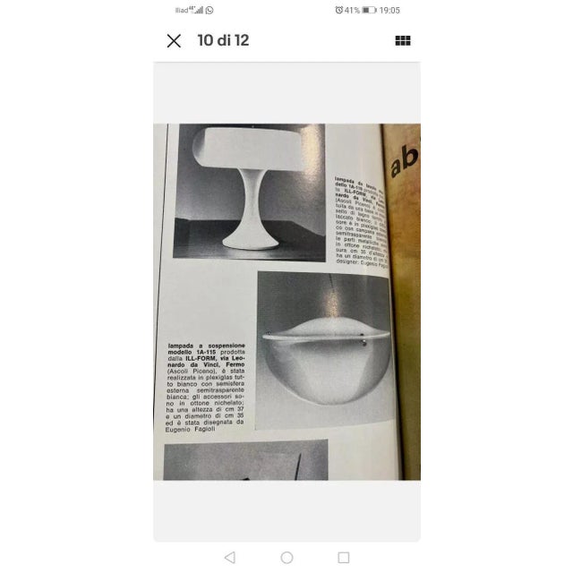 Large Italian Pendant Lamp by Ill, 1960s, in Very Good conditions. Designed 1960 to 1969 I have official proof of...