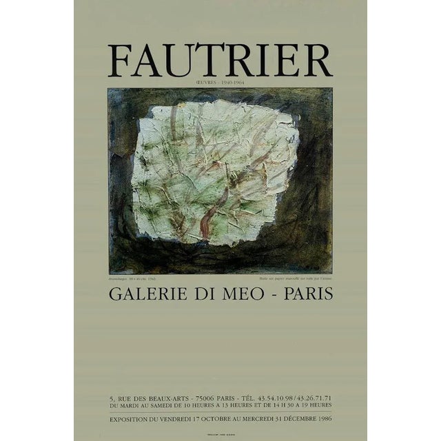 This Fautrier - Galerie Di Meo is a vintage poster. This artwork was realized on occasion of the exhibition Fautrier...