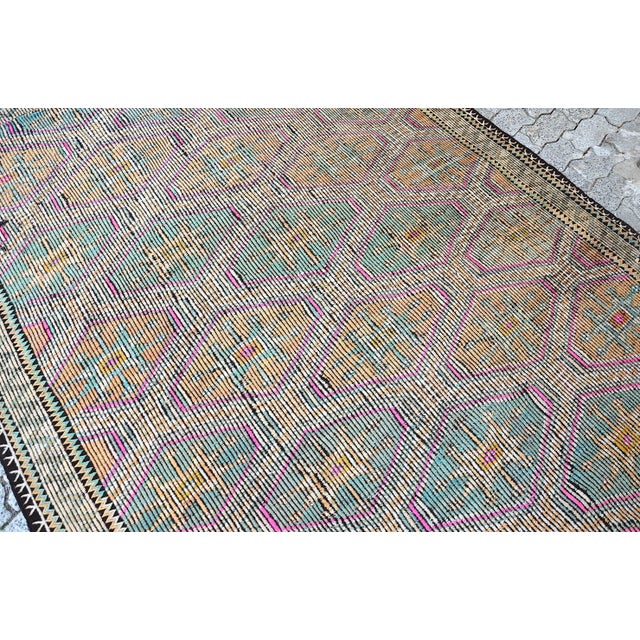 1960s Vintage Handwoven Oversize Rug For Sale - Image 6 of 11