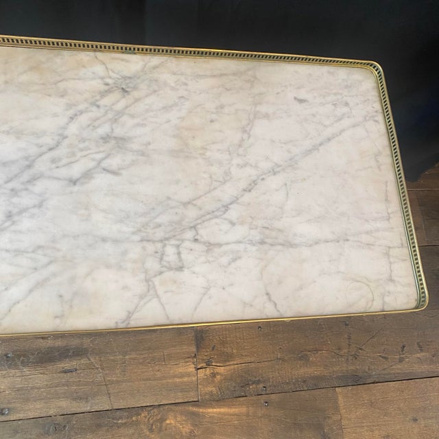 French Louis XVI Marble Top Coffee Table or Cocktail Table For Sale - Image 4 of 10