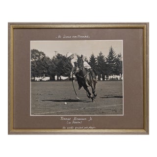 Thomas Hitchcock, Jr (On Perdita) the World's Greatest Polo Player 10 Goals for 14 Years C1930s B&w Photo For Sale
