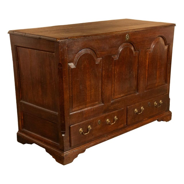 Antique 18th Century Georgian Paneled Lift Up Lid Oak Mule Chest Coffer 1760 For Sale - Image 9 of 14