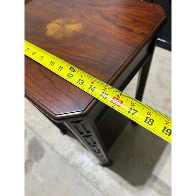 Traditional 1990s Wooden, Carved and Inlayed Table For Sale - Image 3 of 5