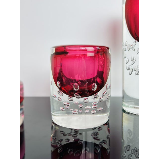 Model 7425 Art Glass Vase and Jardiniere Set by Jaroslav Svoboda for Škrdlovice, Czechoslovakia, 1974, Set of 3 For Sale - Image 10 of 15