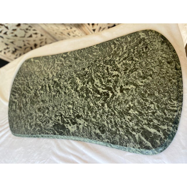 1950s Vintage Green Marble Top Italian Style Coffee Table For Sale - Image 10 of 12