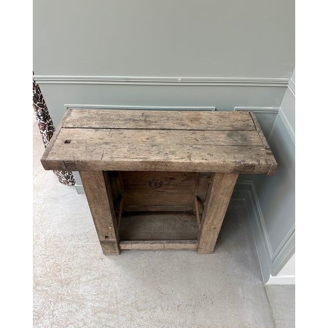 Small Vintage Oak Workbench, 1950s For Sale - Image 9 of 12