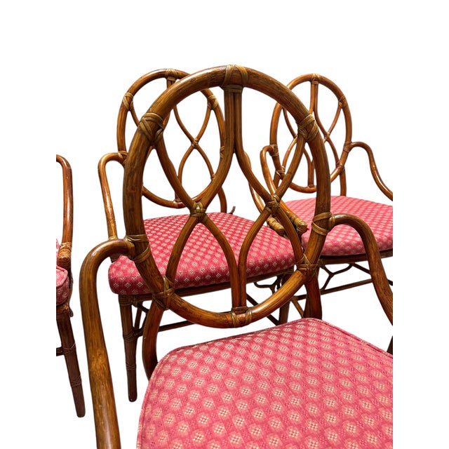 McGuire Mid 20th Century McGuire Bamboo and Rattan Dining Chairs - Set of 6 For Sale - Image 4 of 12