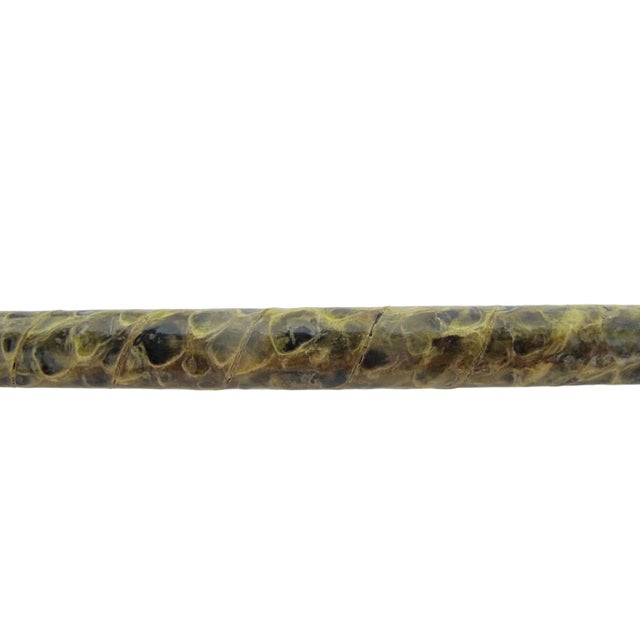 Amber Natural Horn & Snakeskin Antique Walking Stick Gadget Cane With Hidden Corkscrew For Sale - Image 8 of 11