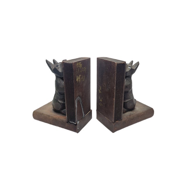 1950s Vintage Figurative Wooden Bookends, 1950s, Set of 2 For Sale - Image 5 of 6
