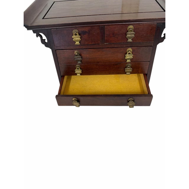 Wood Vintage Chinoiserie Rosewood Jewelry Box For Sale - Image 7 of 8