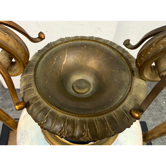 19th Century Rococo Shepherds Lovers Porcelain Vase With Ormolu Cherub Handles For Sale - Image 12 of 12