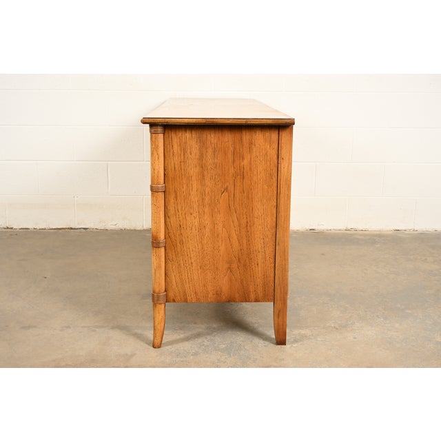 Thomasville Mid-Century Modern Hollywood Regency Faux Bamboo and Rattan Dresser or Credenza, Circa 1970s For Sale - Image 11 of 14