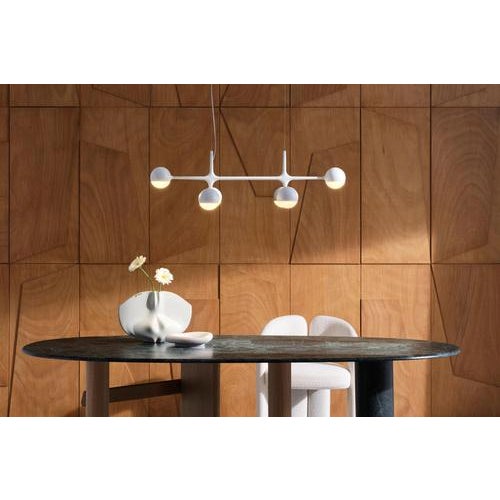 White Dot Pattern Light Suspension 6 Spheres Lamp by Charles and Ray Eames for Cassina For Sale - Image 8 of 10