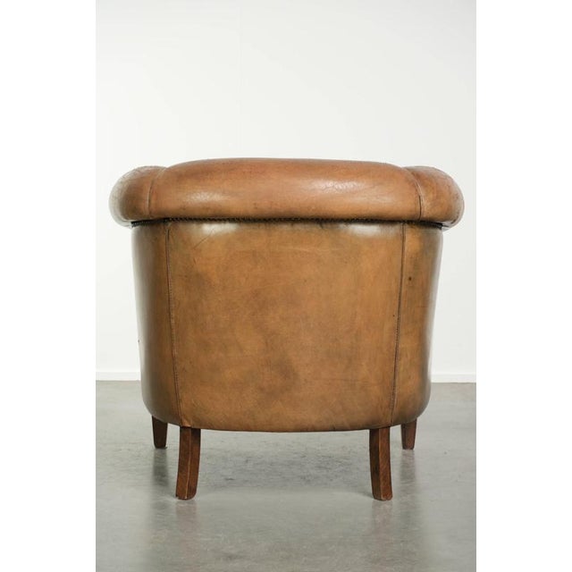 Vintage Sheepskin Club Armchair For Sale - Image 4 of 14