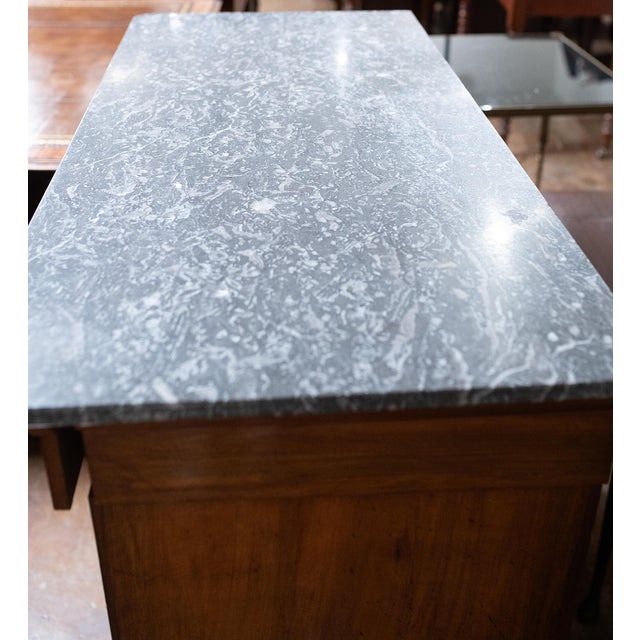 French Louis Philippe Chest or Commode of Burr Walnut With Marble Top For Sale - Image 12 of 13