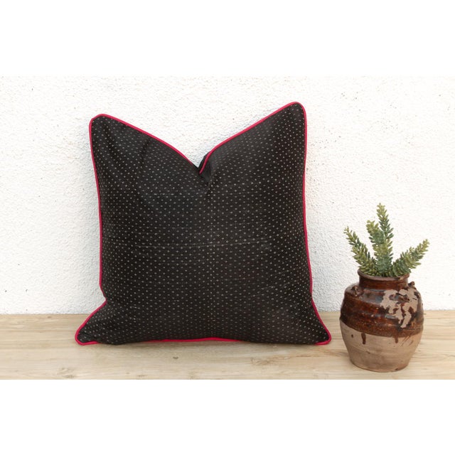 Neer Black Dotted Ahir Handloom Pillow For Sale In Los Angeles - Image 6 of 6