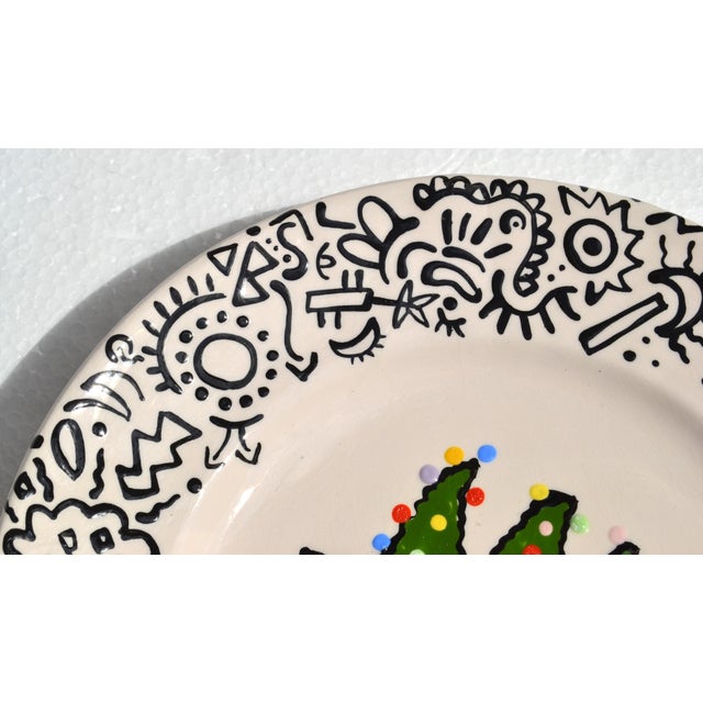 1997 Keith Haring Style Colorful Holiday Plate Dressed for Dinner For Sale - Image 11 of 13
