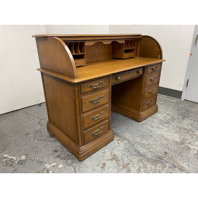 Jasper Company Mystique Rolltop Secretary Desk Chairish