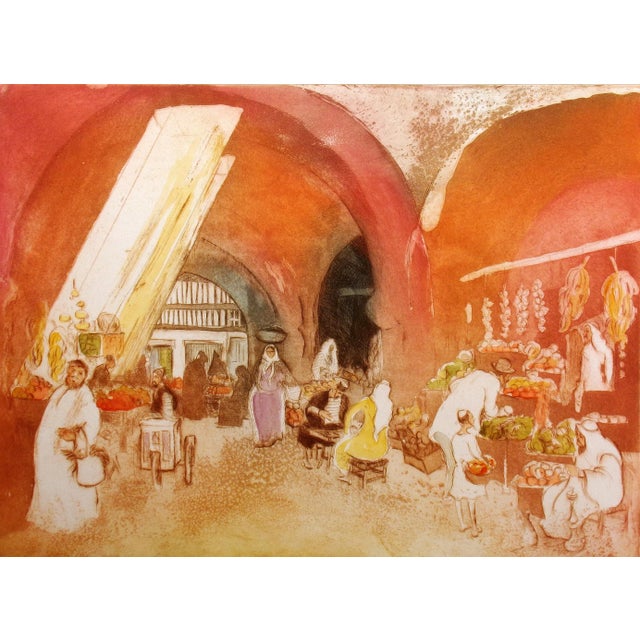 William Papas "Souk" Hand Signed & Numbered Artwork Etching, Matted For Sale In Denver - Image 6 of 6