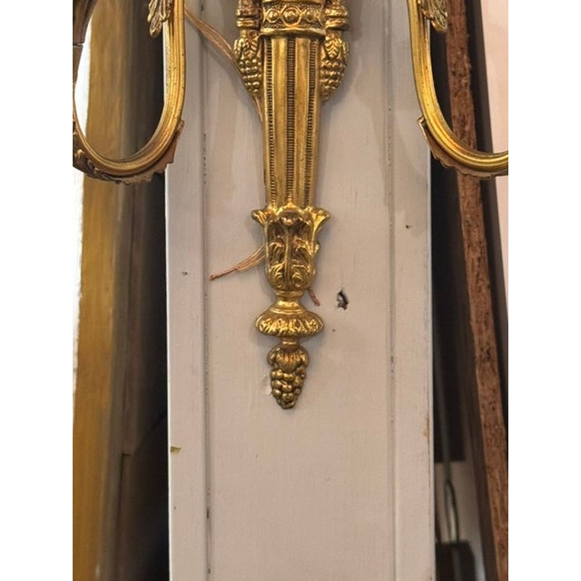 Traditional Mid 20th Century Pair of French Empire Gilt Bronze Empire Sconces For Sale - Image 3 of 7