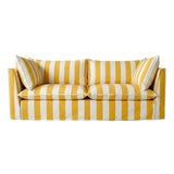 Sophie Conran Coco 3 Seater Sofa - Dandelion Stripes with Knife Edge Cushion For Sale