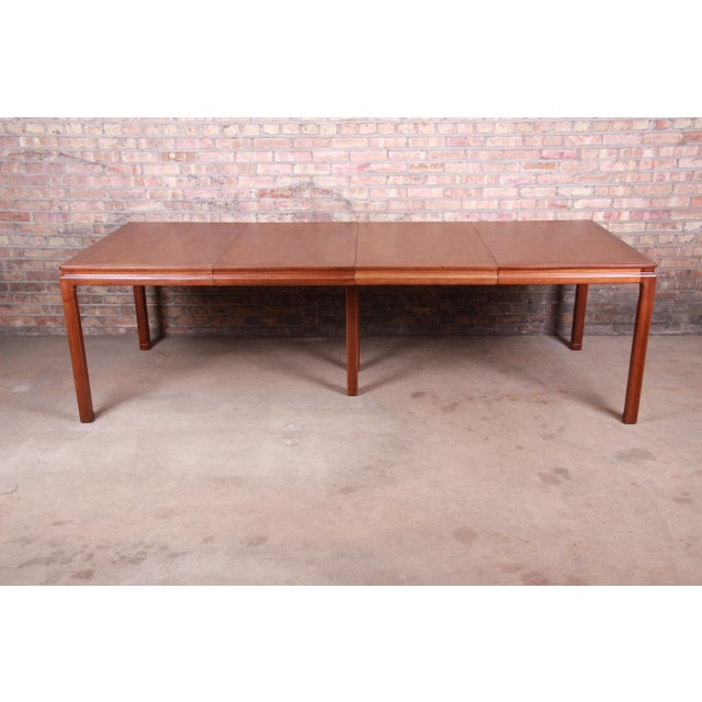 Edward Wormley for Dunbar Janus Collection Walnut Extension Dining Table, Newly Restored For Sale - Image 13 of 13