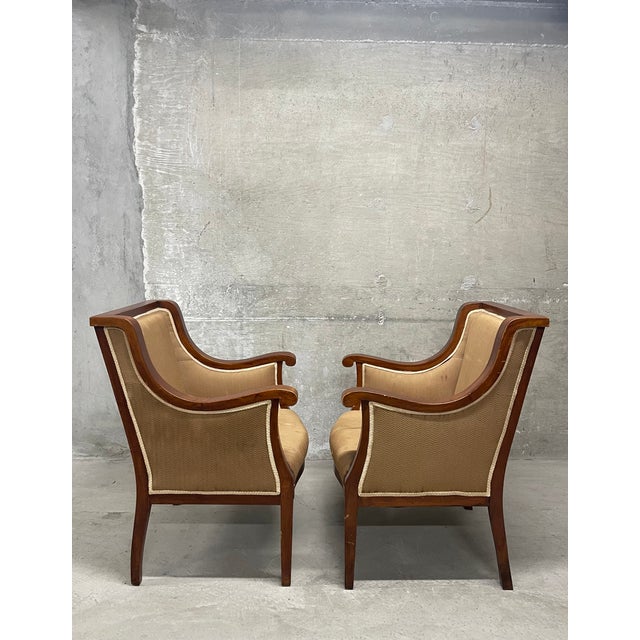 Neoclassical Pair of Vintage Swedish Neoclassical Style Armchairs For Sale - Image 3 of 11
