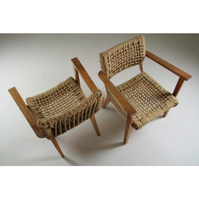 Set of Bridge Armchairs attributed to Audoux Et Minet, France, 1950s For Sale - Image 13 of 17