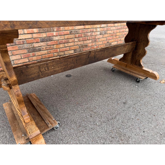 Antique English Pine Dining Table For Sale In Nashville - Image 6 of 12